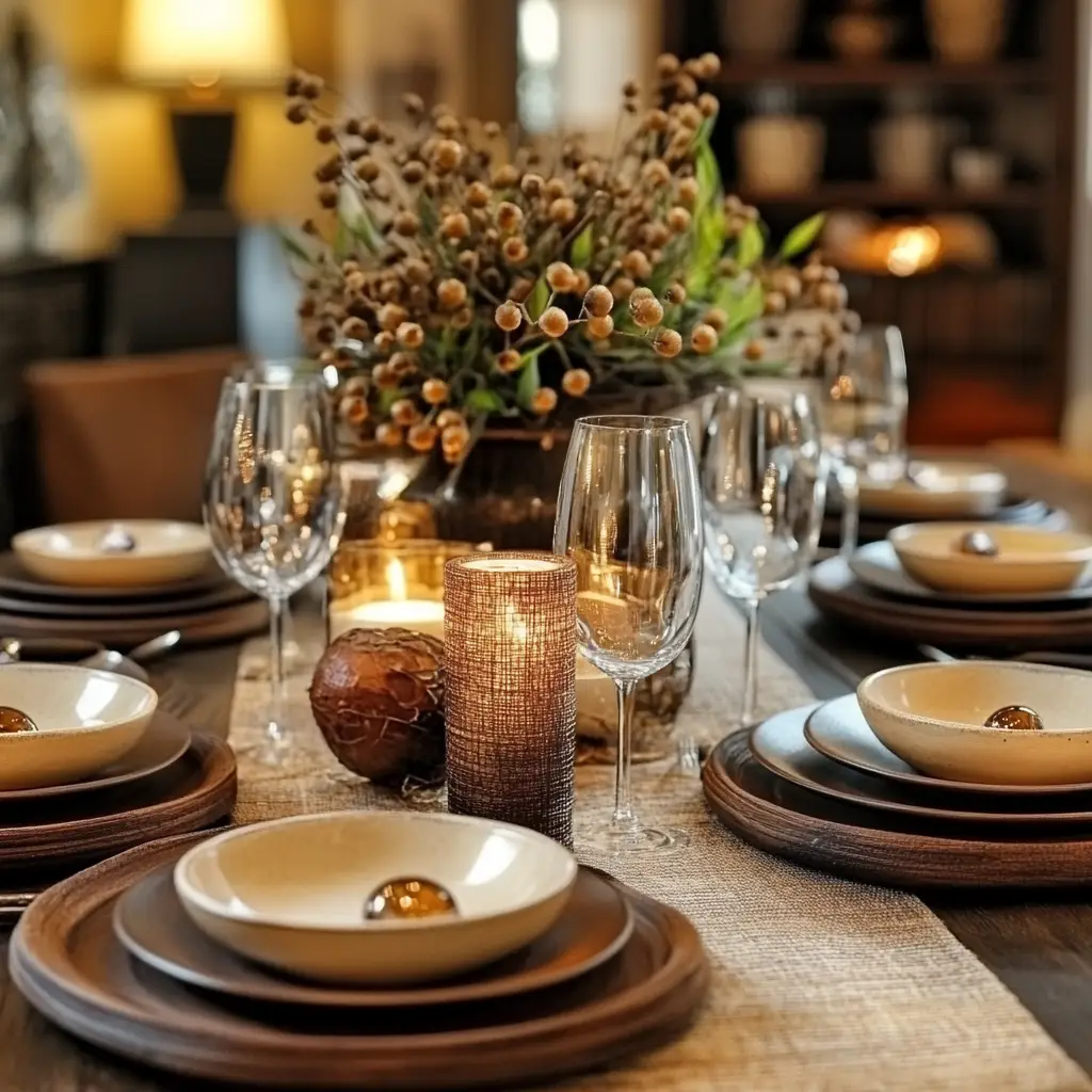 A Table Runner with Center Objects