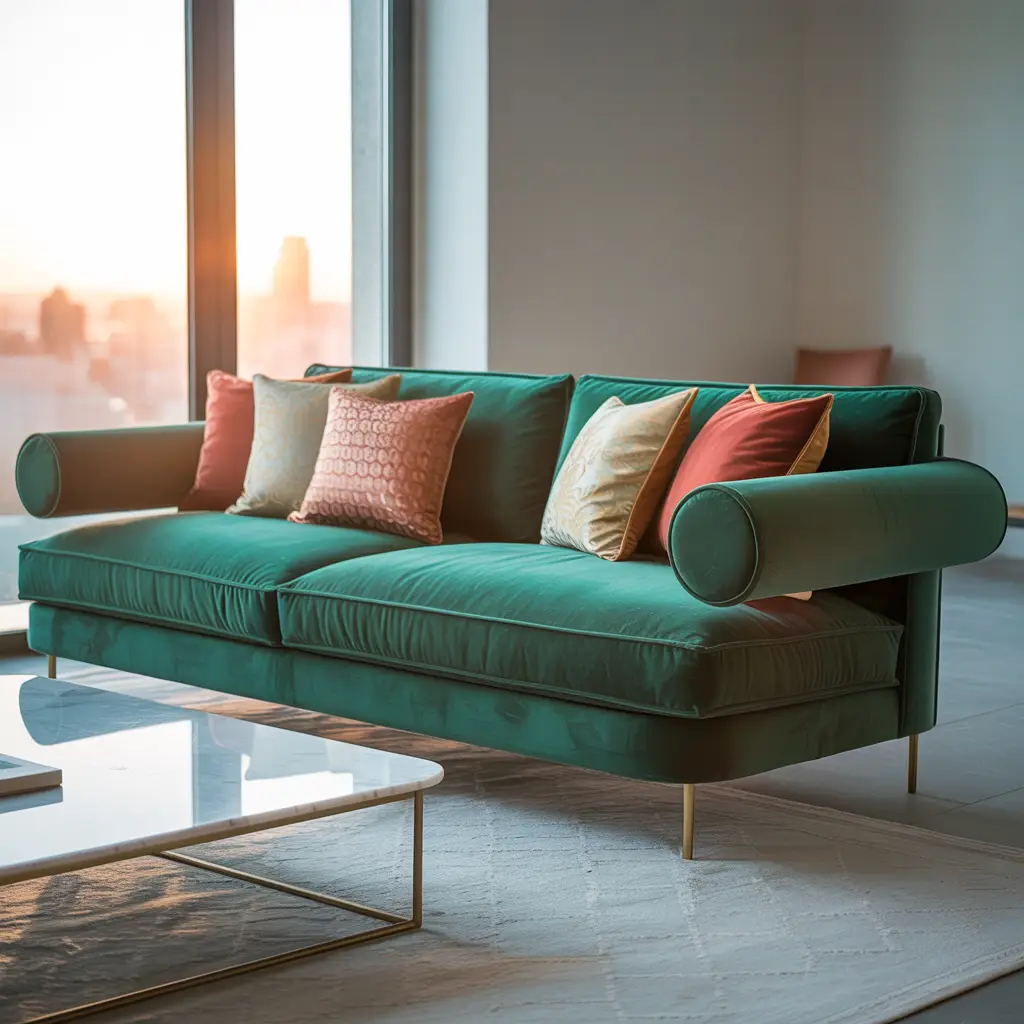 Bold-Colored Sofa