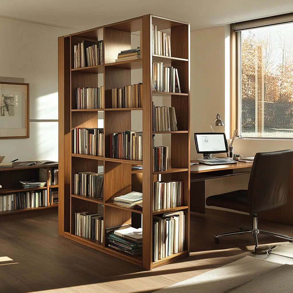 Bookshelf With a Desk Attached