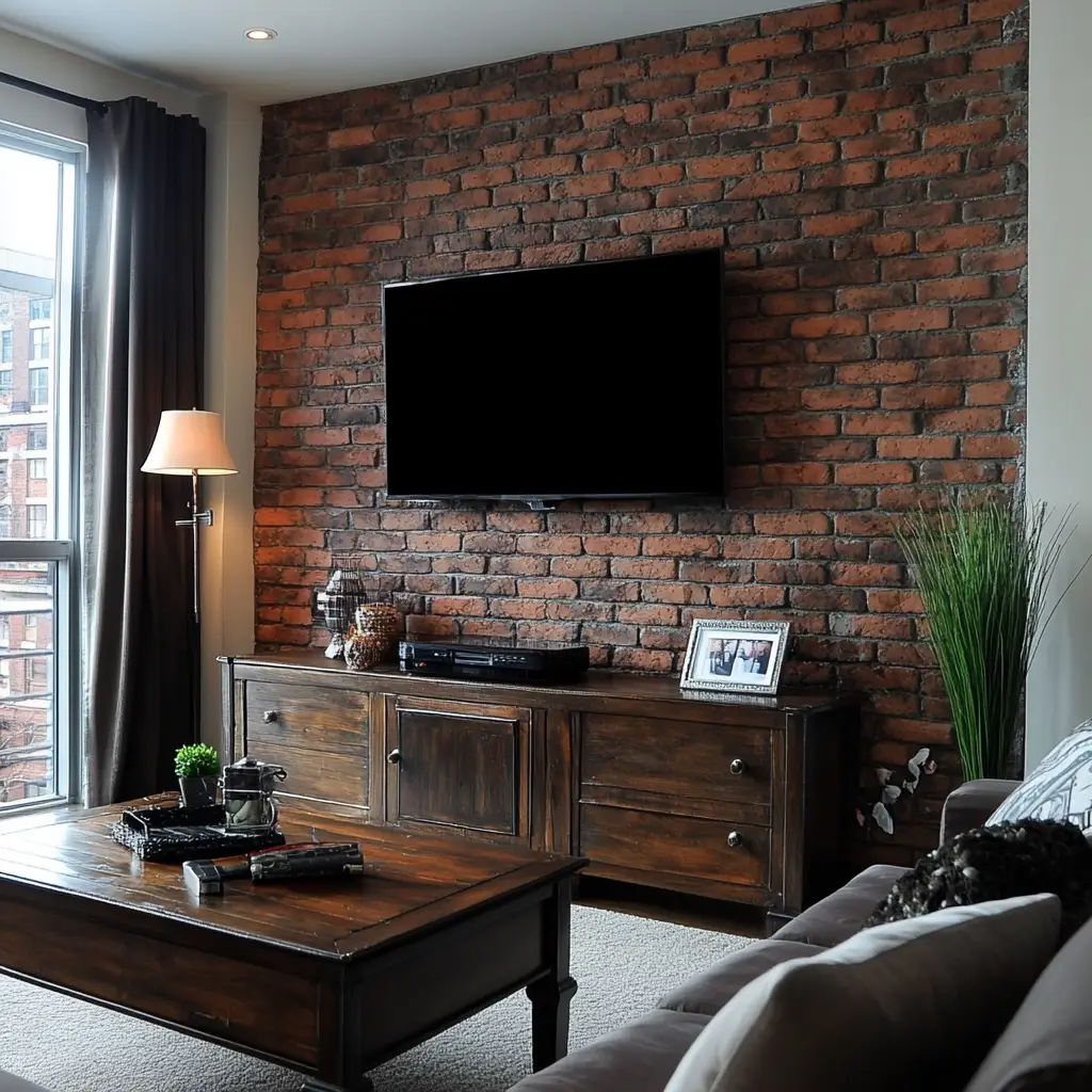 Brick or Faux Brick Wall