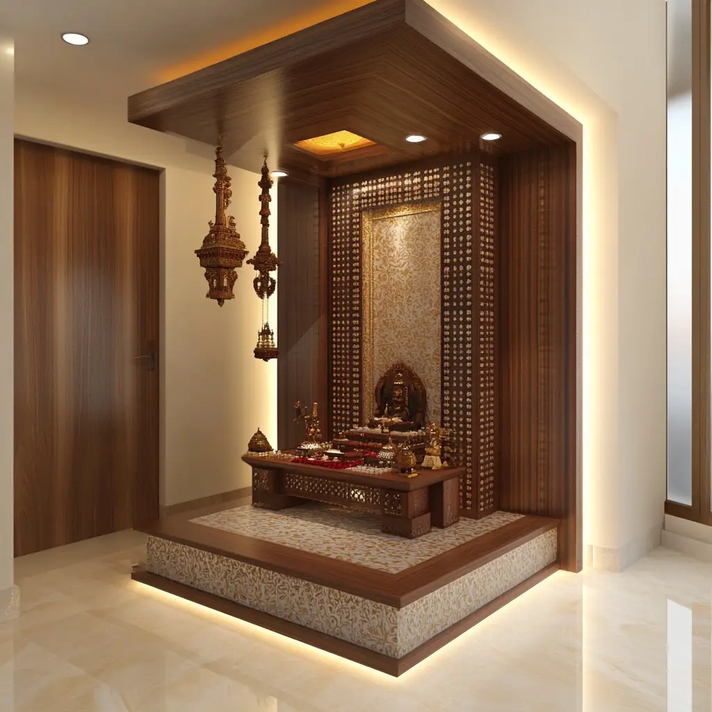 Corner Pooja Unit