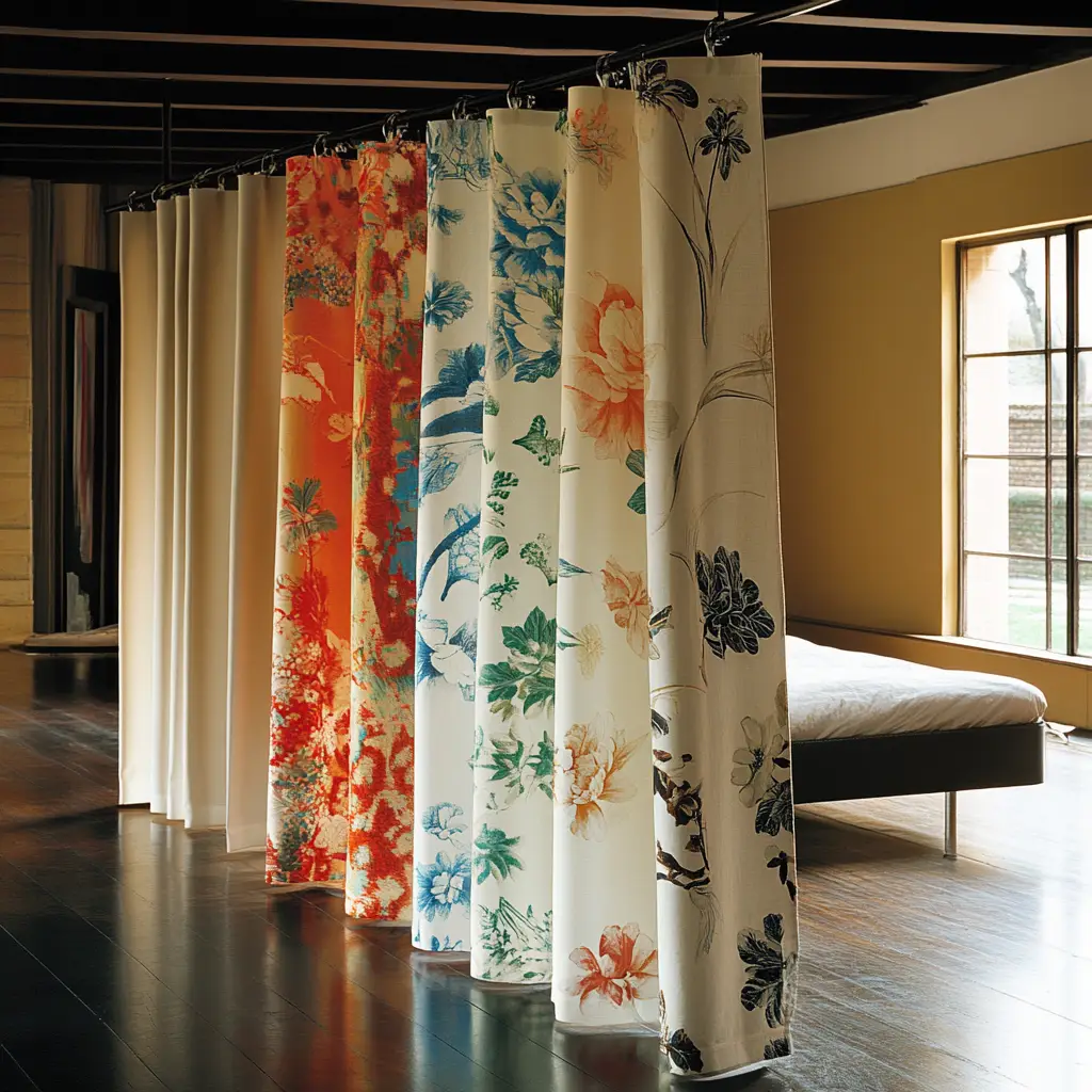 Fabric Panel on Tension Rods