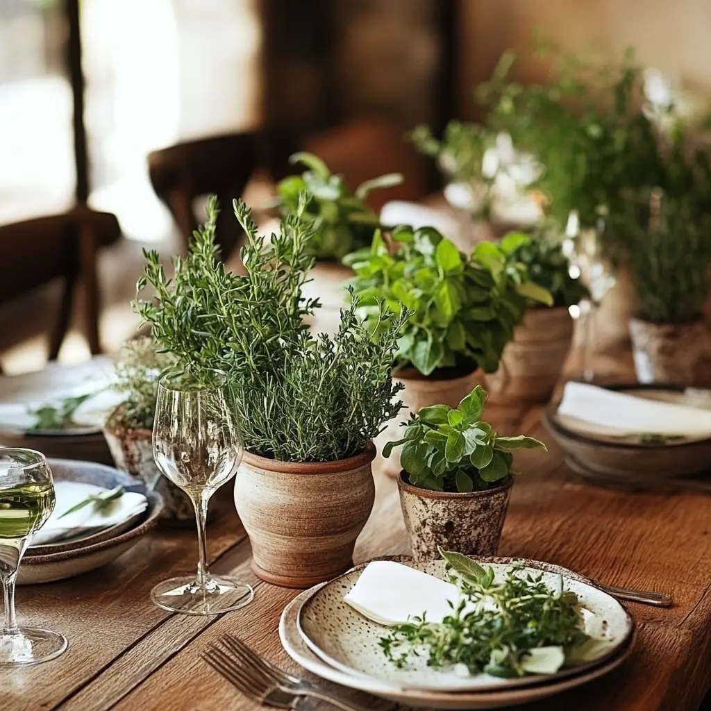 Fresh Herbs in Small Pots