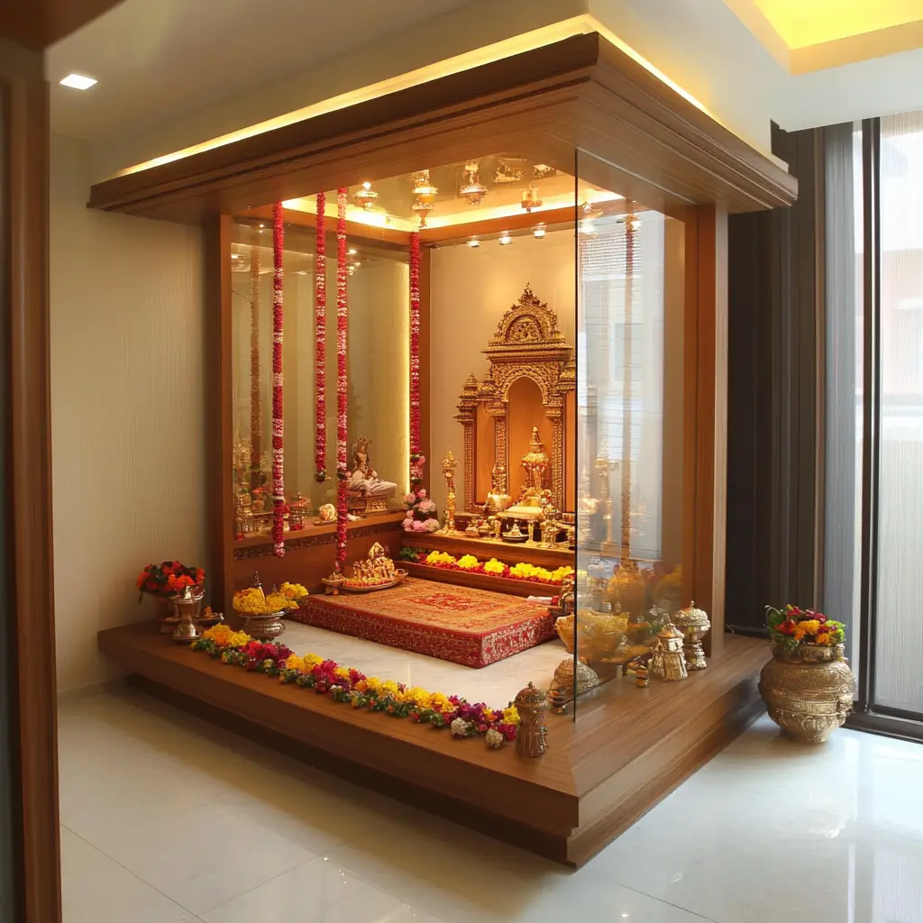 Glass-Enclosed Mandir