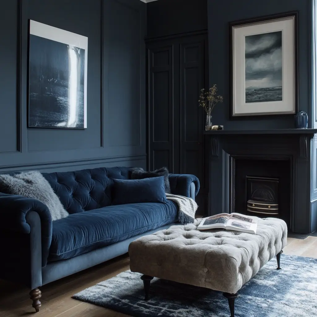 Grey with Navy Blue