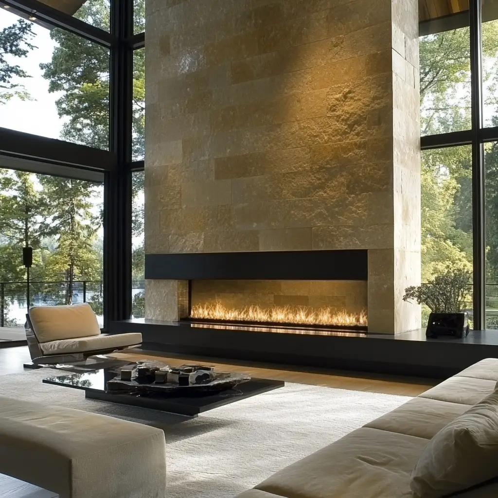 Natural Stone Fireplace