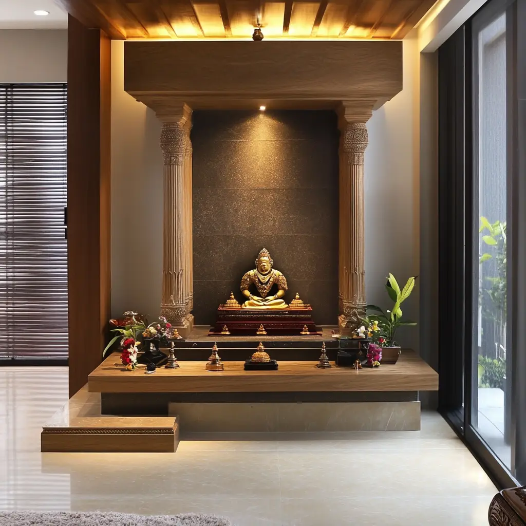 Pooja Niche in Living Room