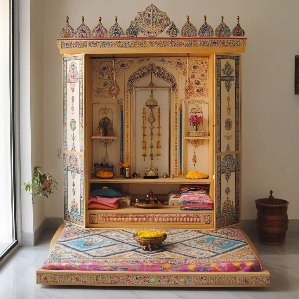 Pooja Room with Tulsi Plant