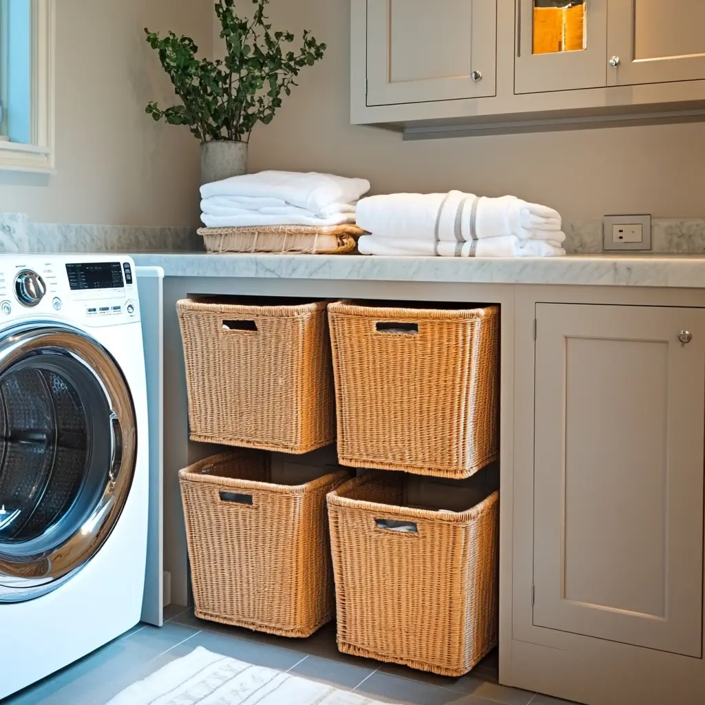 Store Laundry Baskets Vertically