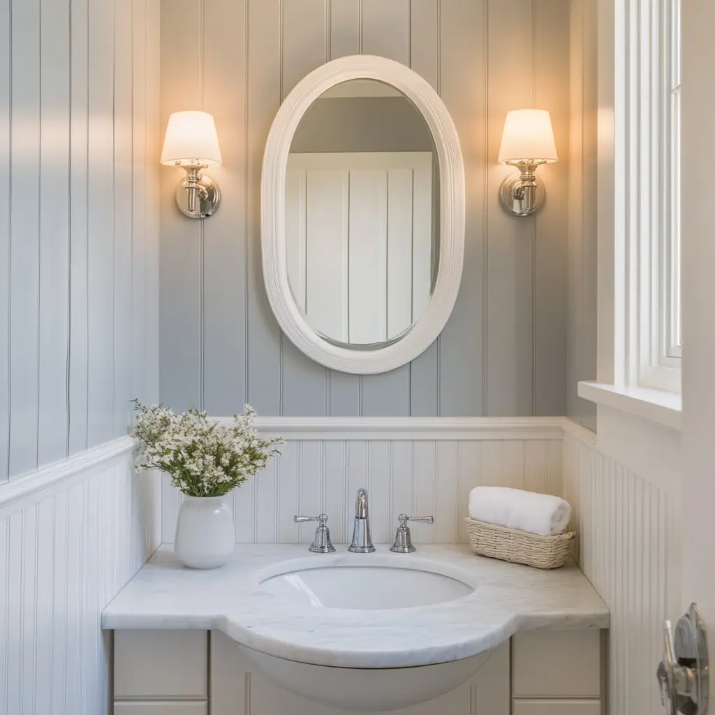 Try Beadboard or Wainscoting