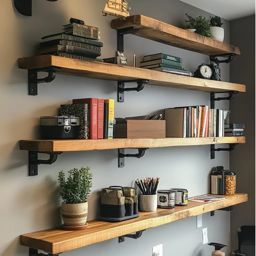 Use Floating or Wall-Mounted Shelves