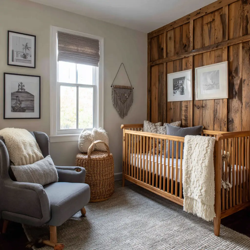 Accent Wall with Wood Paneling