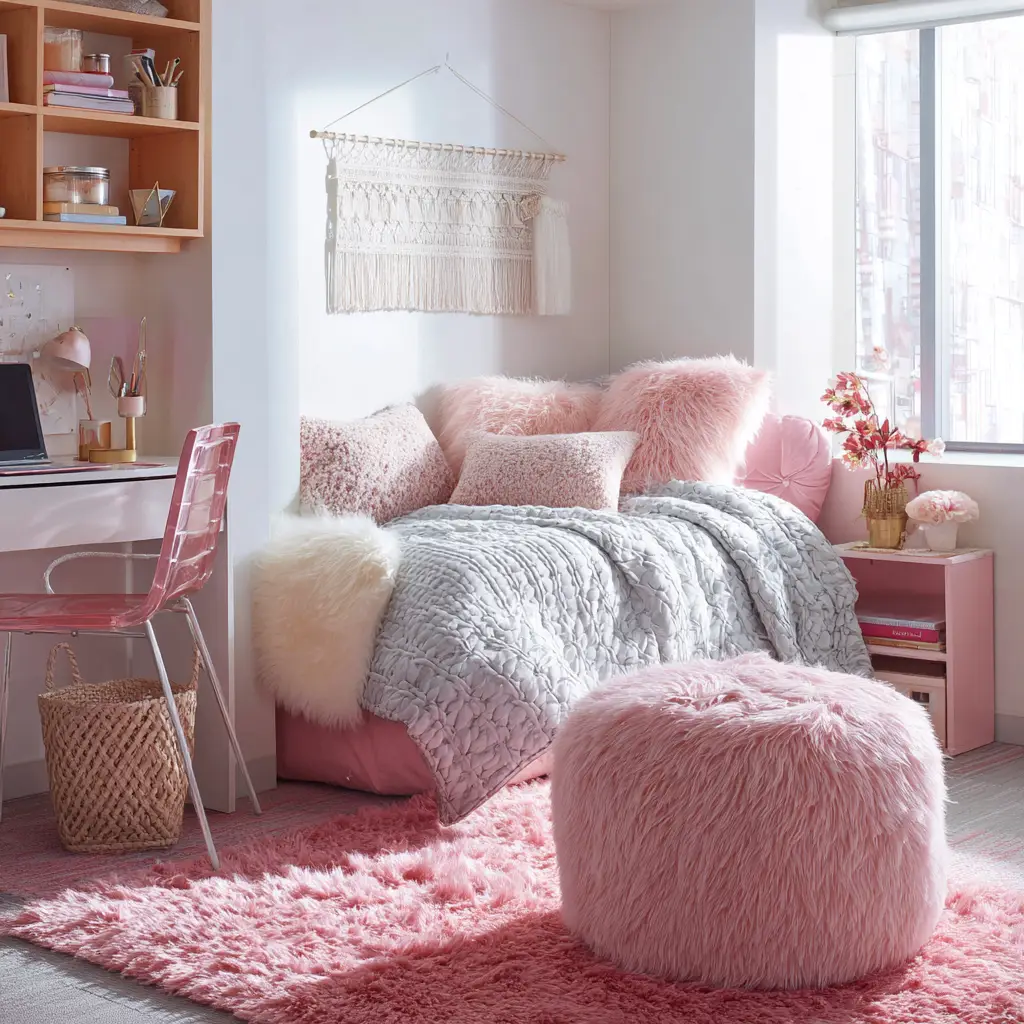 Add a Pink Storage Ottoman