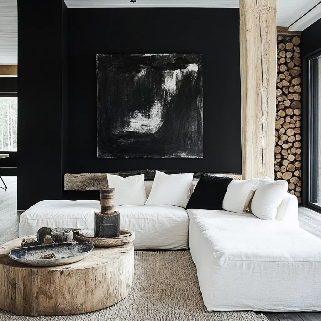 Black, White, and Wood