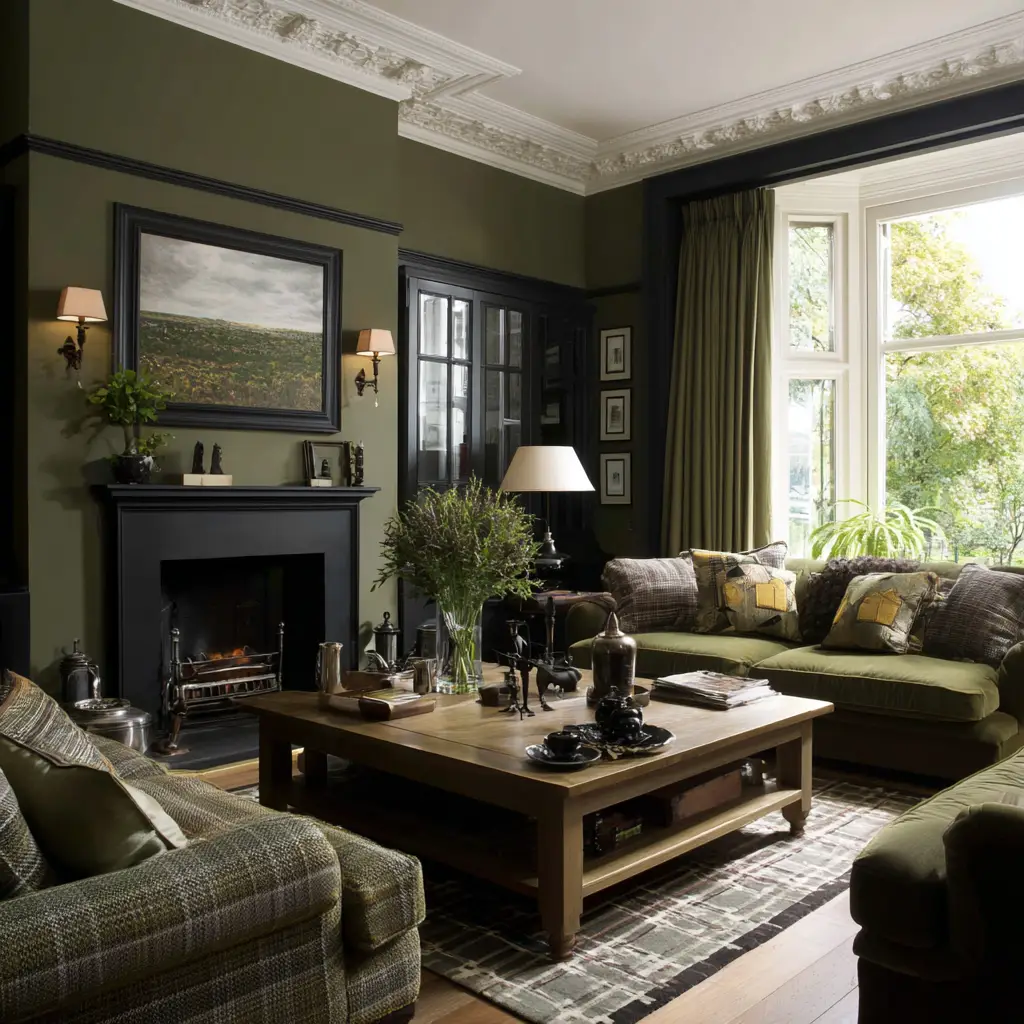 Black and Olive Green
