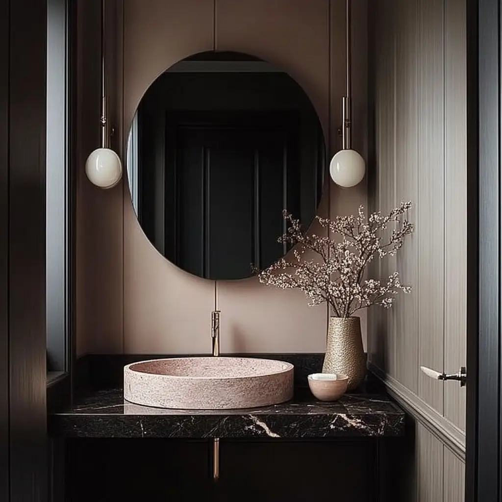 Blush Accents with Dark Tones