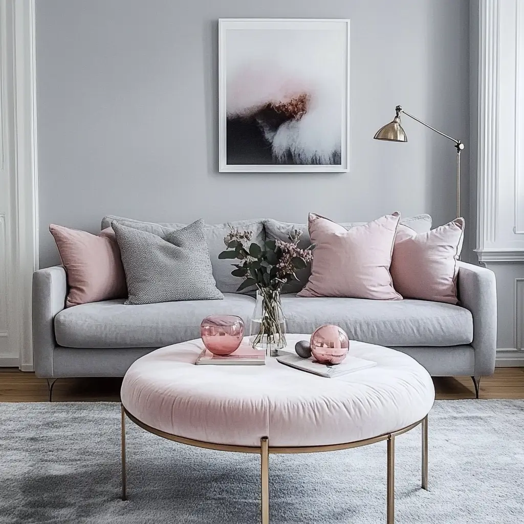 Blush Pink and Dove Gray