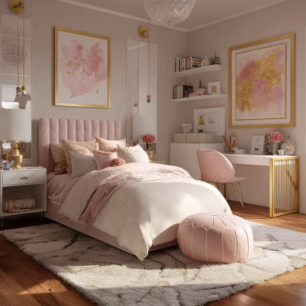 Blush and Gold Glam Room