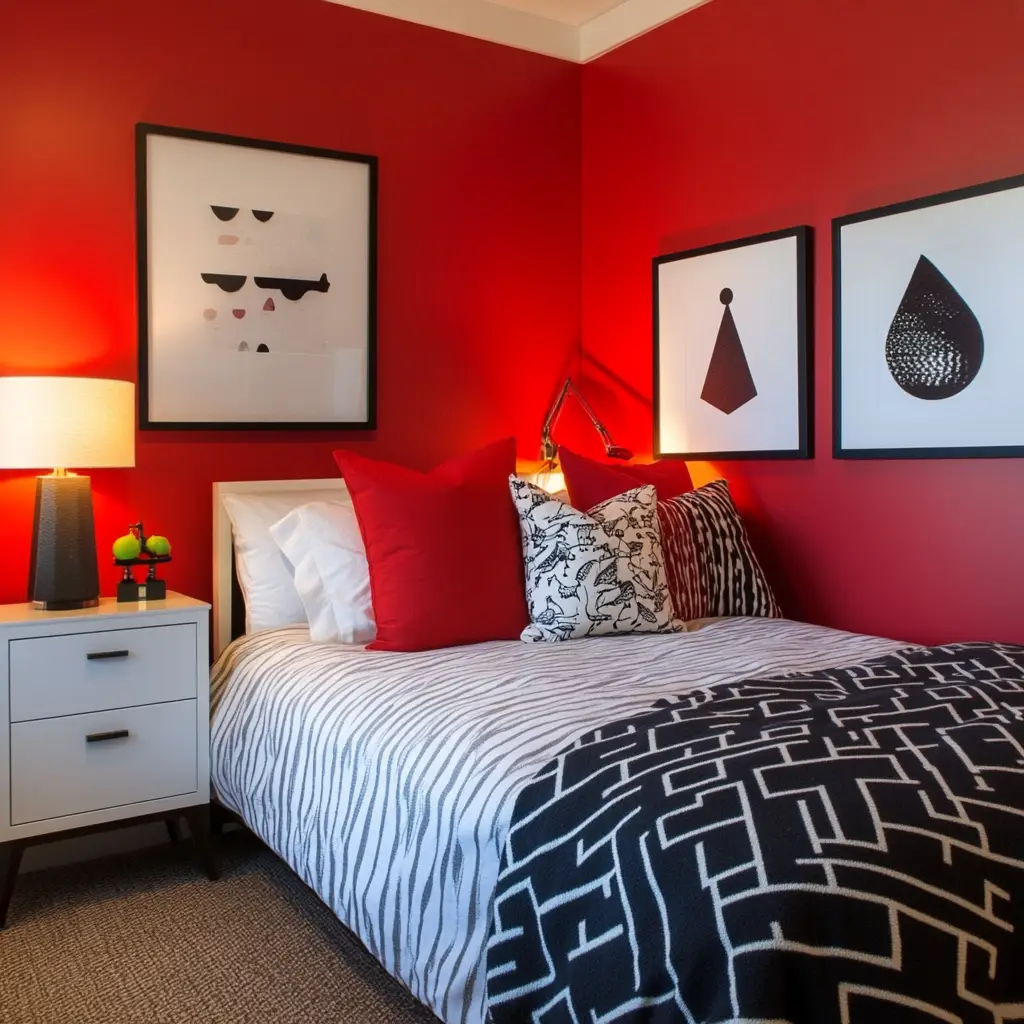 Bold Red Feature Wall
