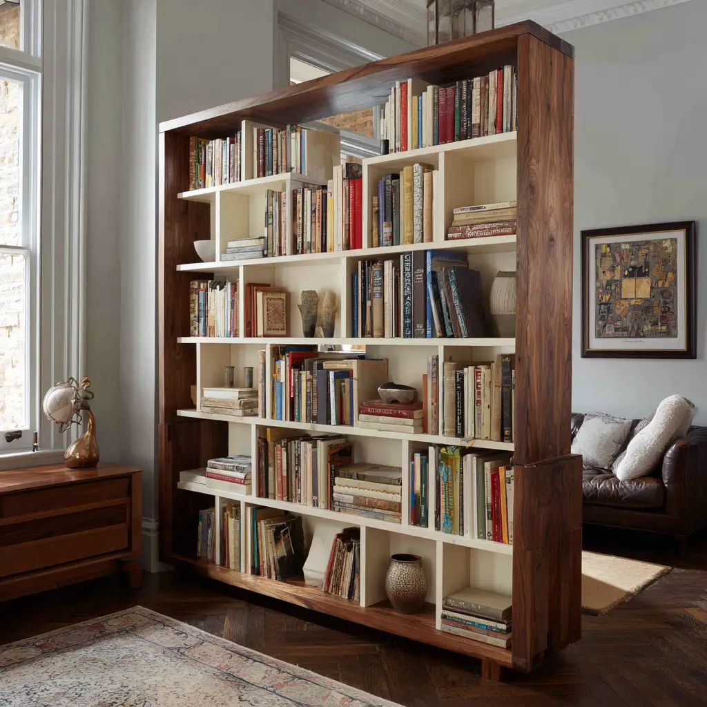 Bookcase with Back Panel for Privacy