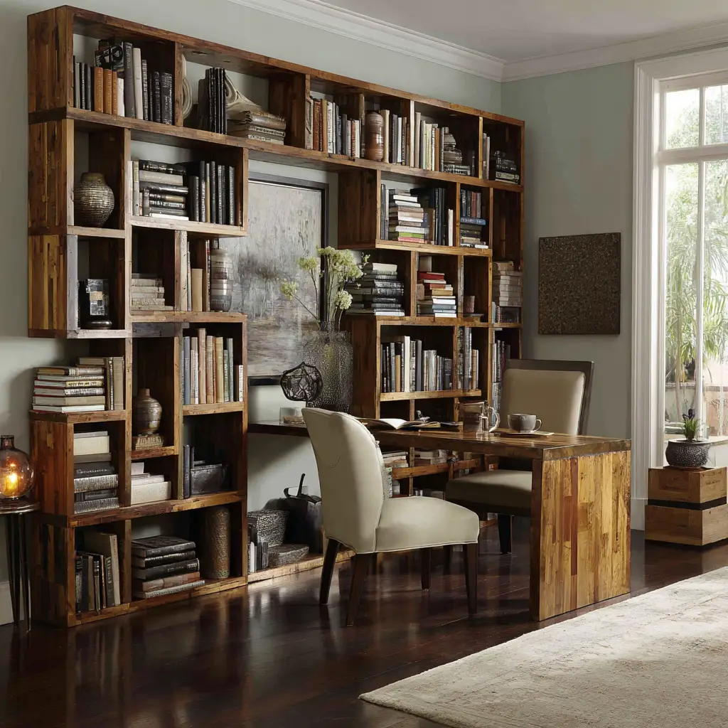 Bookcase with a Built-in Desk
