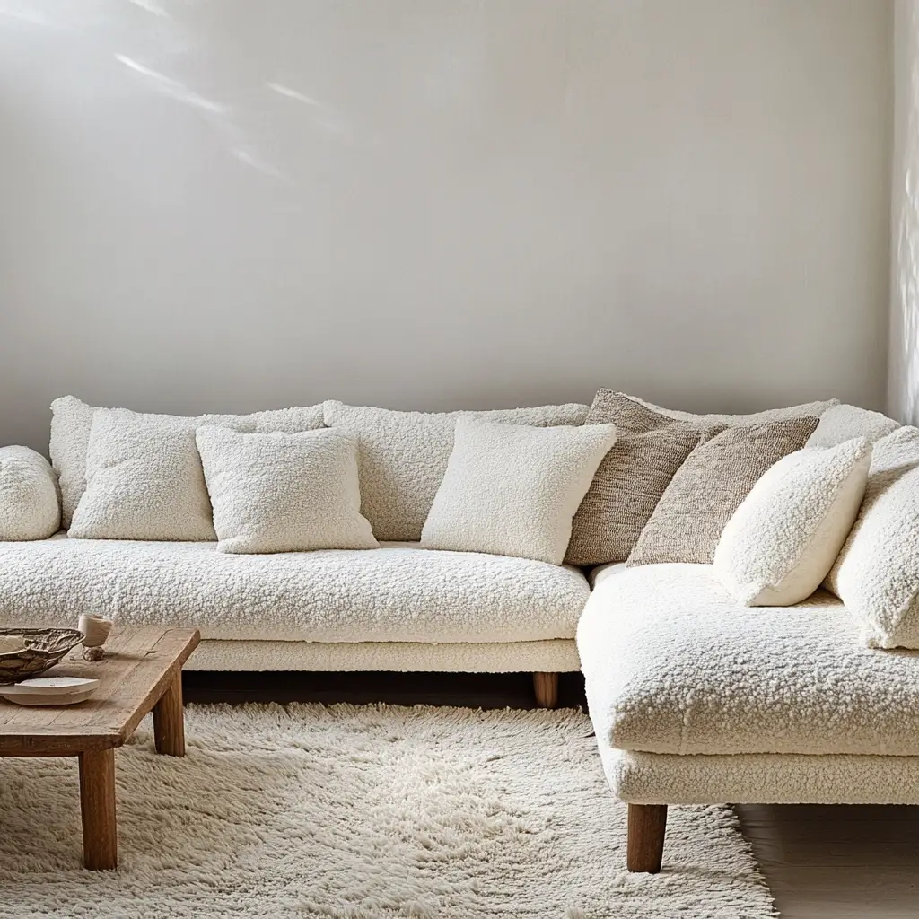 Bouclé Corner Sofa