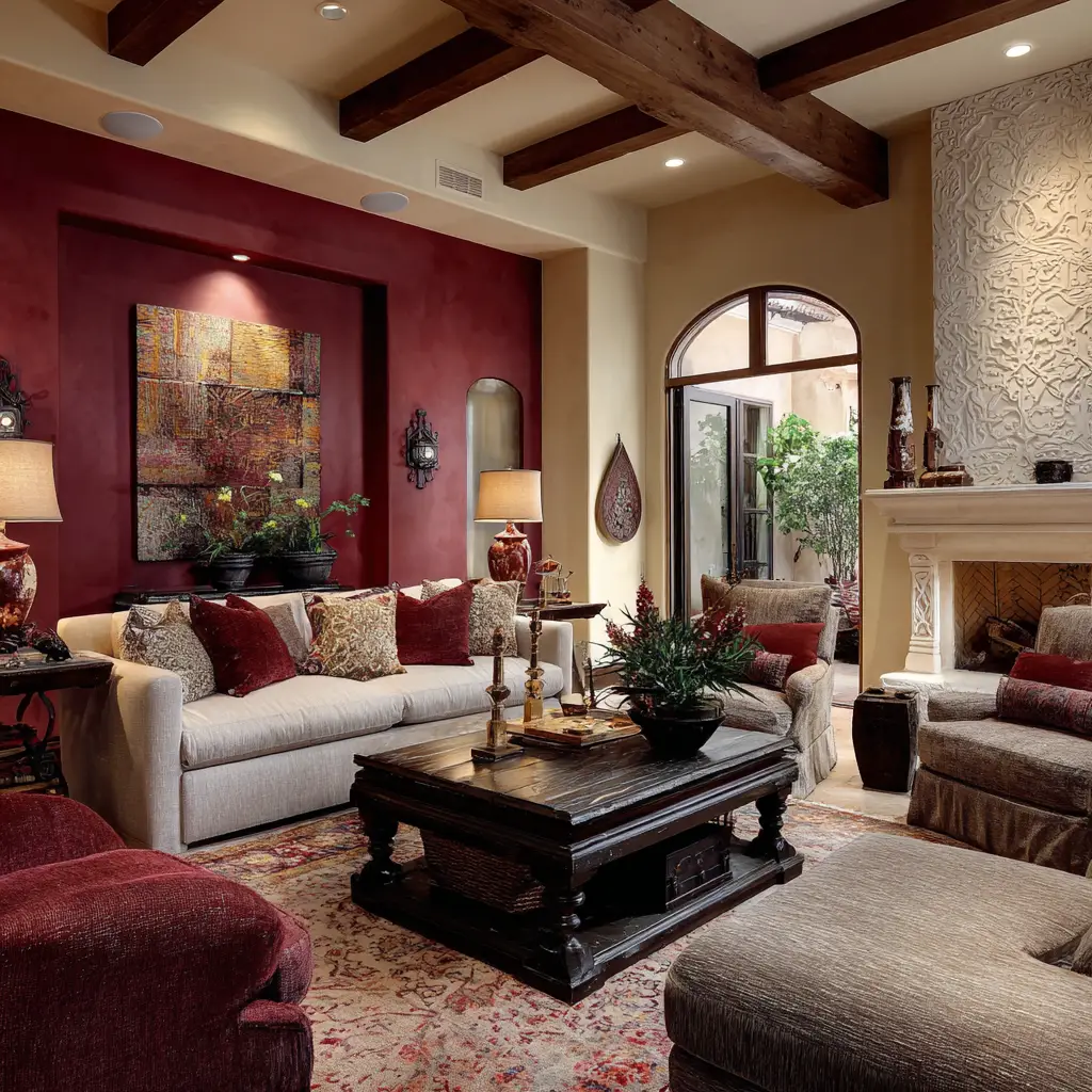 Burgundy and Cream