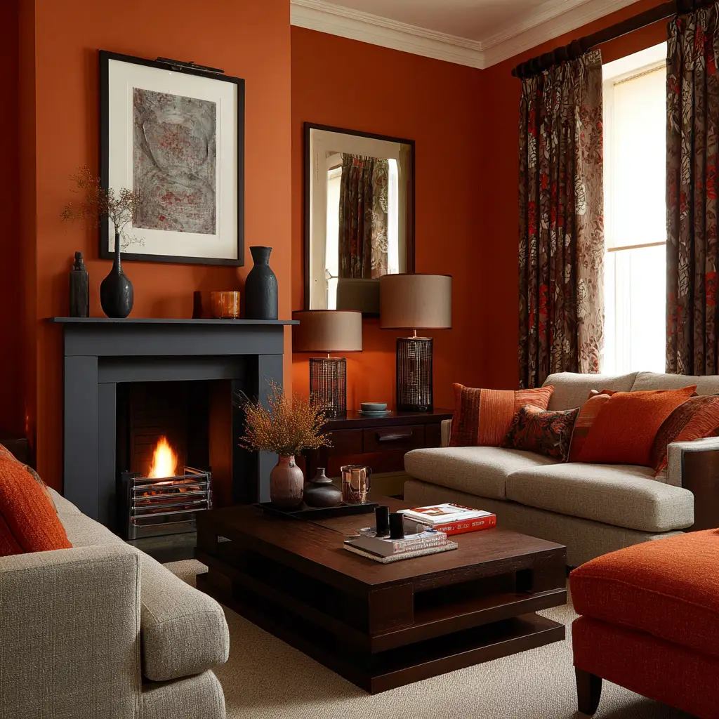 Burnt Orange and Deep Brown