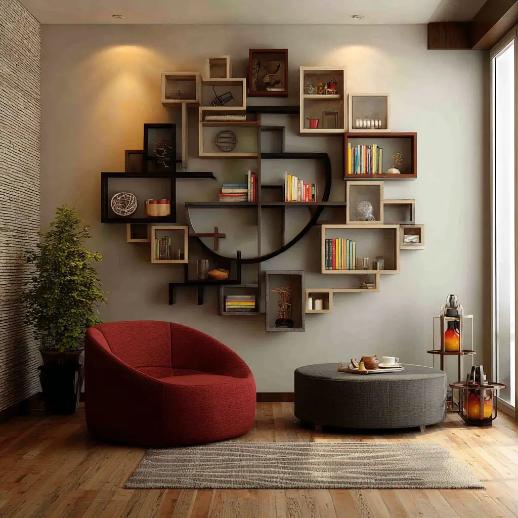 Circular or Geometric Wall Shelves
