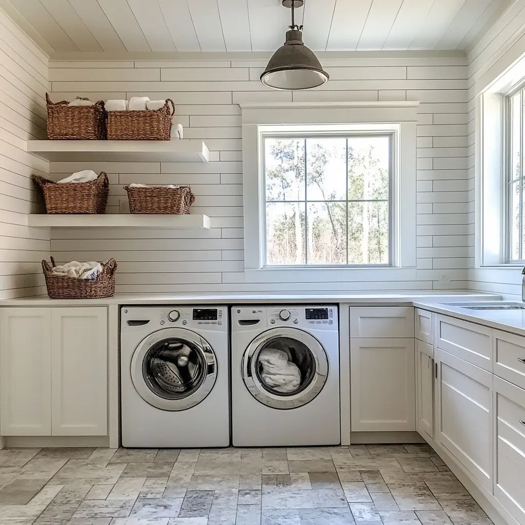 Classic White Laundry Room
