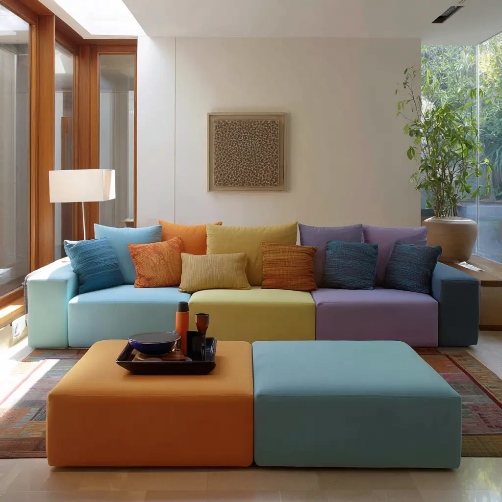 Color-Blocked Sofa for Modern Cool