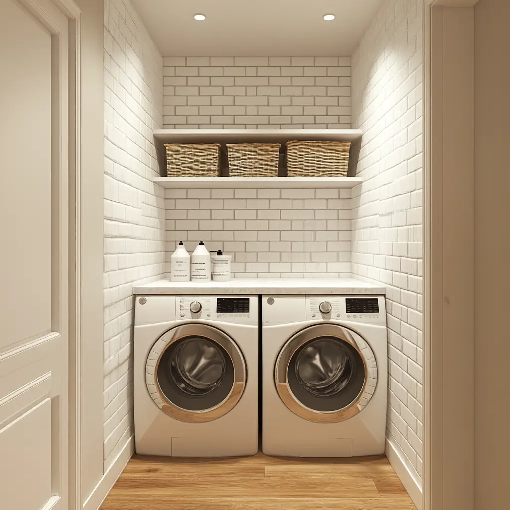 Compact Corner Laundry Nook