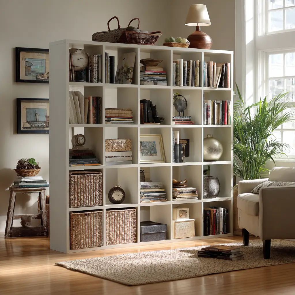 Cube Storage with Bins and Books