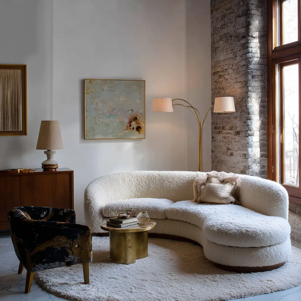 Curved Sofa for a Soft Flow