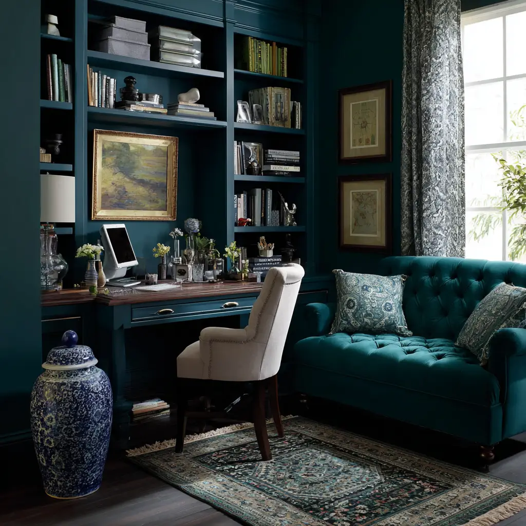 Dark Teal Study or Office
