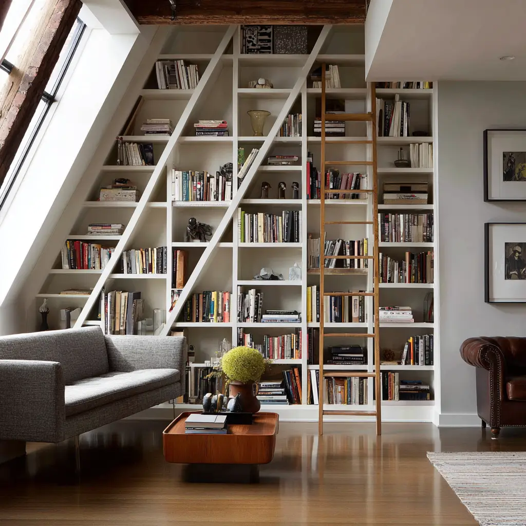 Diagonal or Ladder-Style Shelves