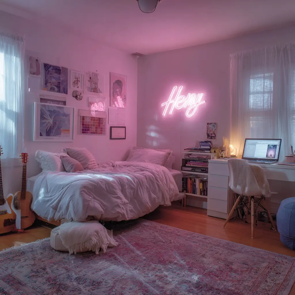 Display a Pink Neon Sign