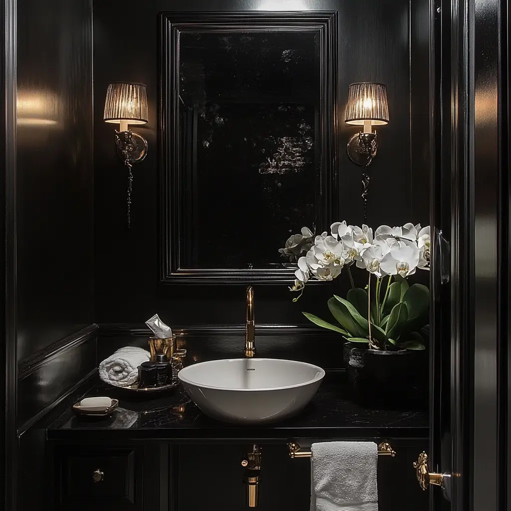 Dramatic Lighting with Black Walls