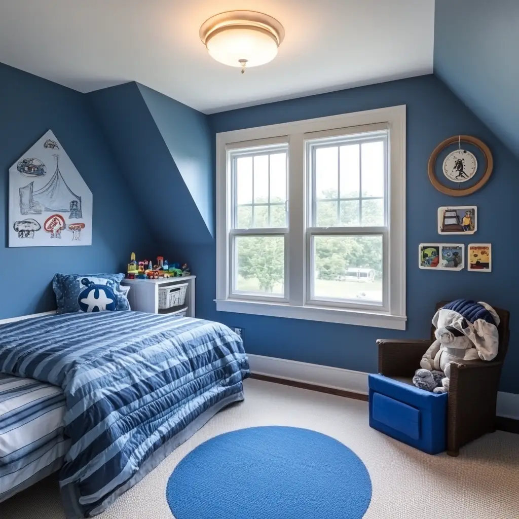 Dusty Blue with White Trim