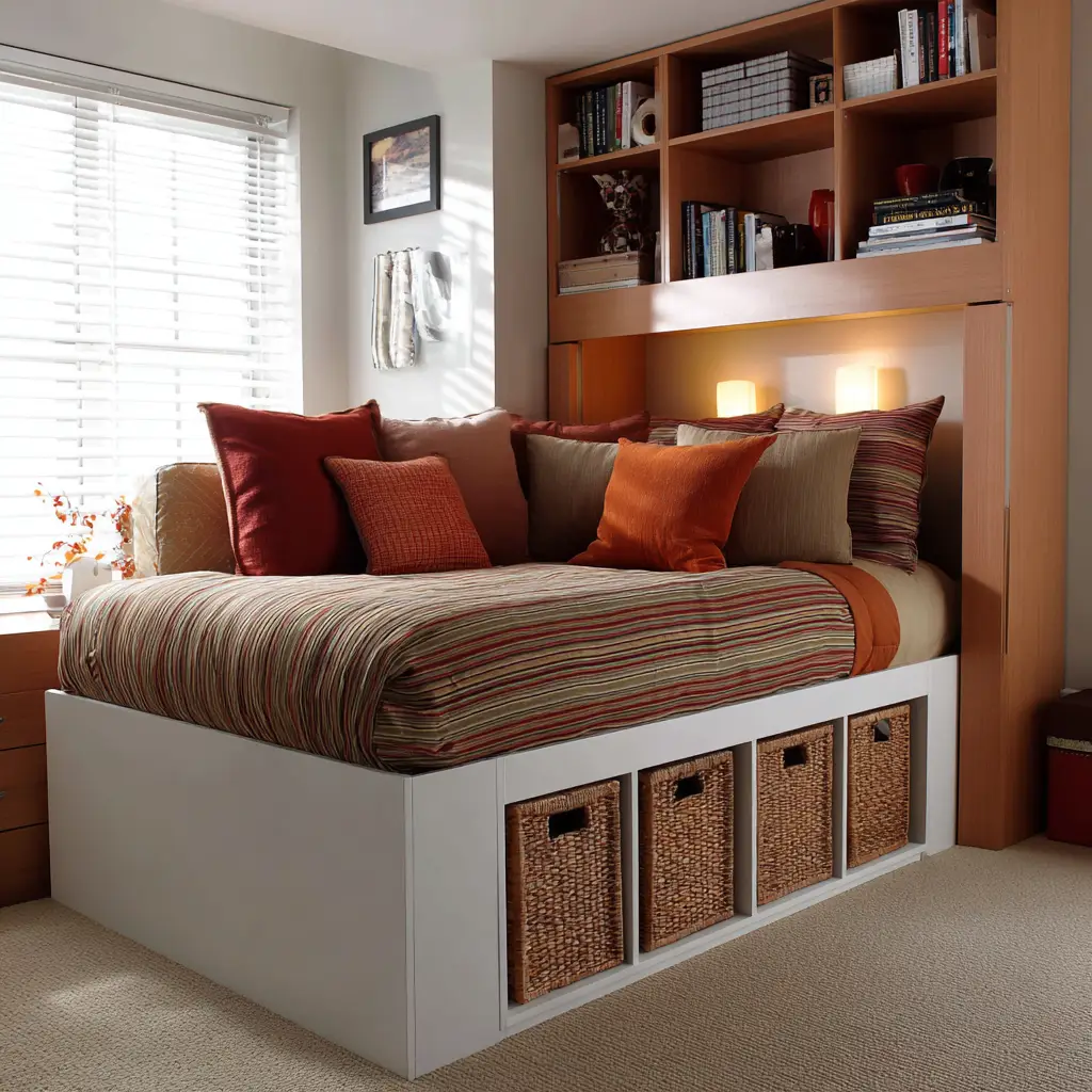 Elevated Twin Bed with Closet Below
