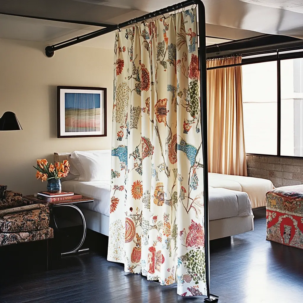 Fabric Panels on a Tension Rod