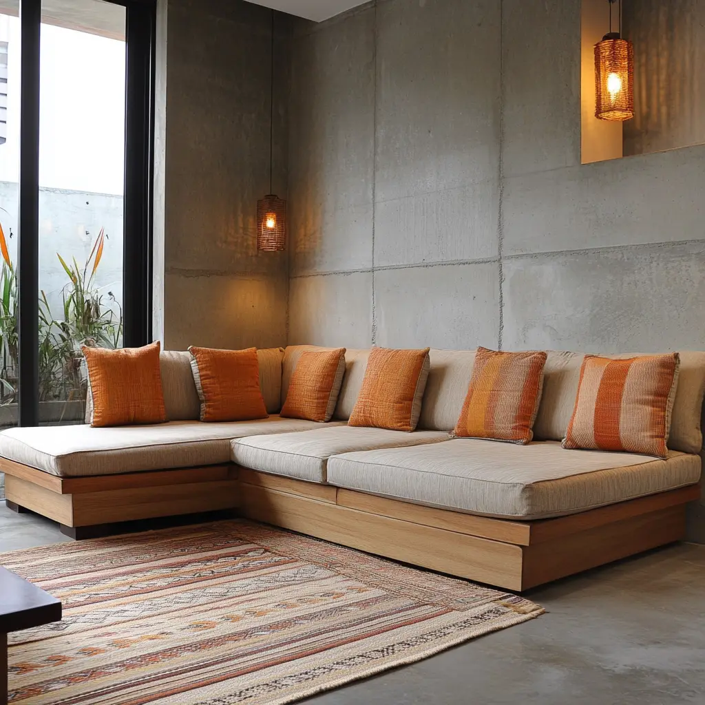 Floating Sectional with No Back Wall