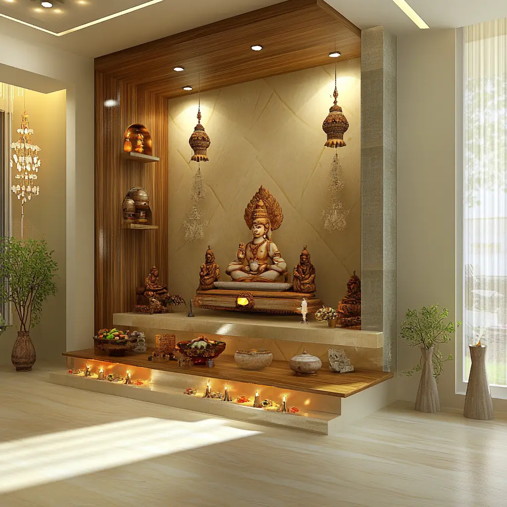 Floating Shelf Pooja Corner