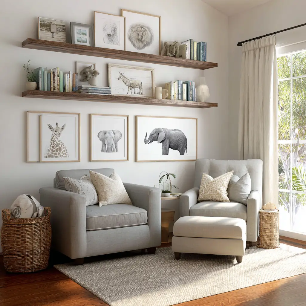 Floating Shelves With Art