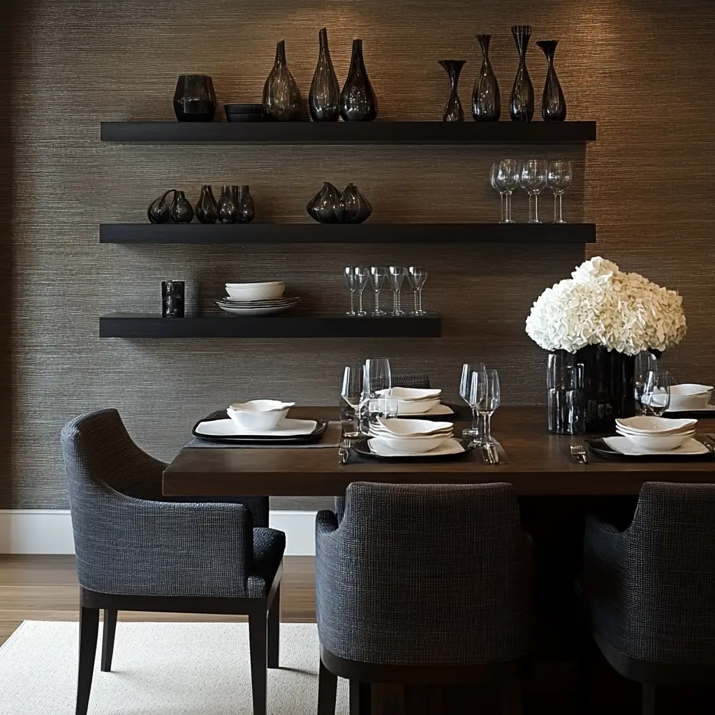 Floating Shelves with Decor Accents