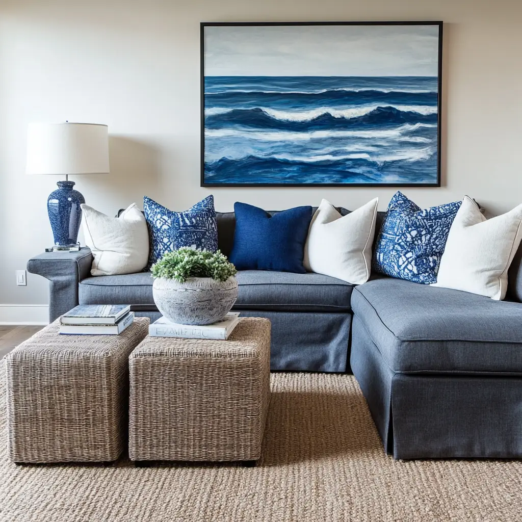 Go Coastal with Blue and Sand Accents