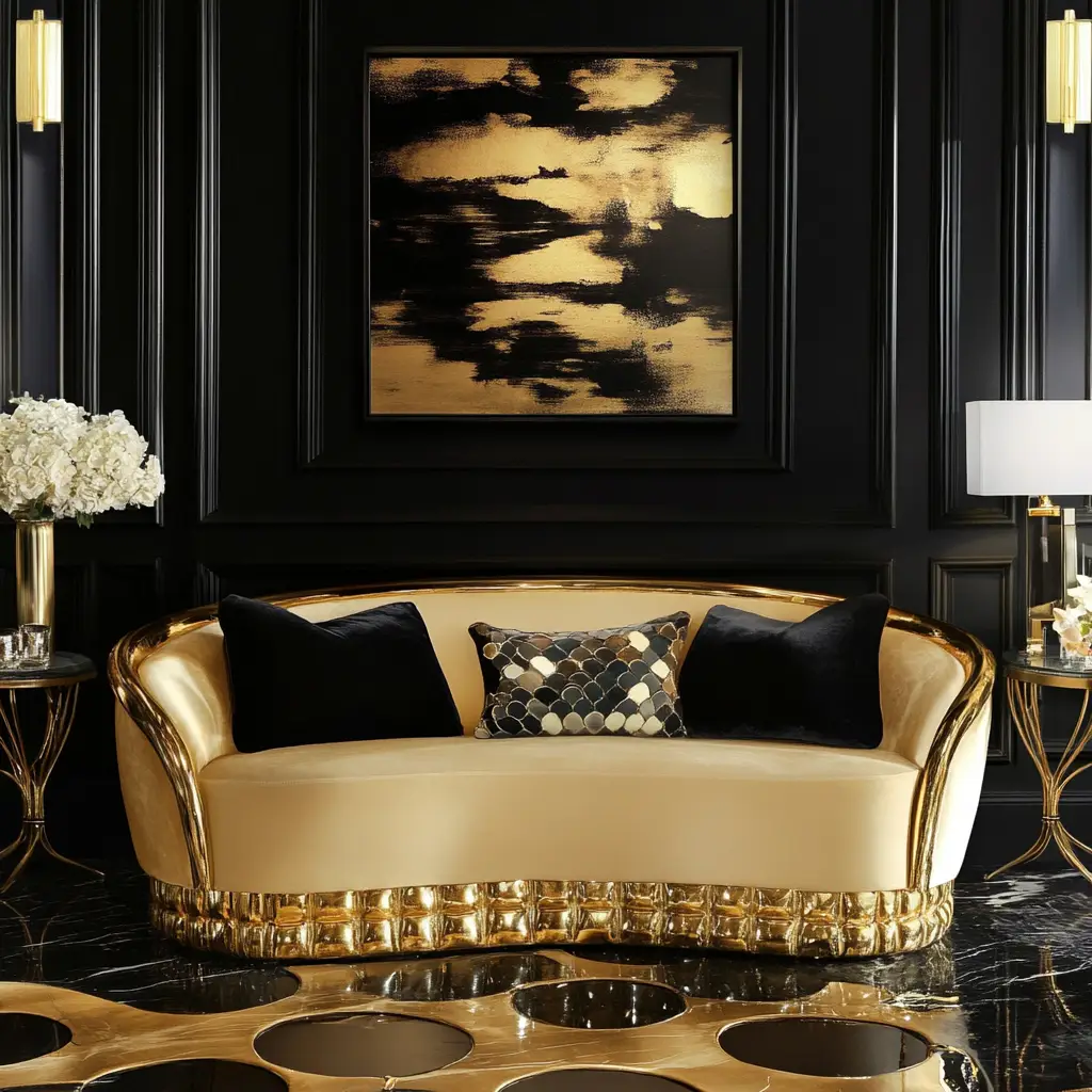 Gold Accented Settee