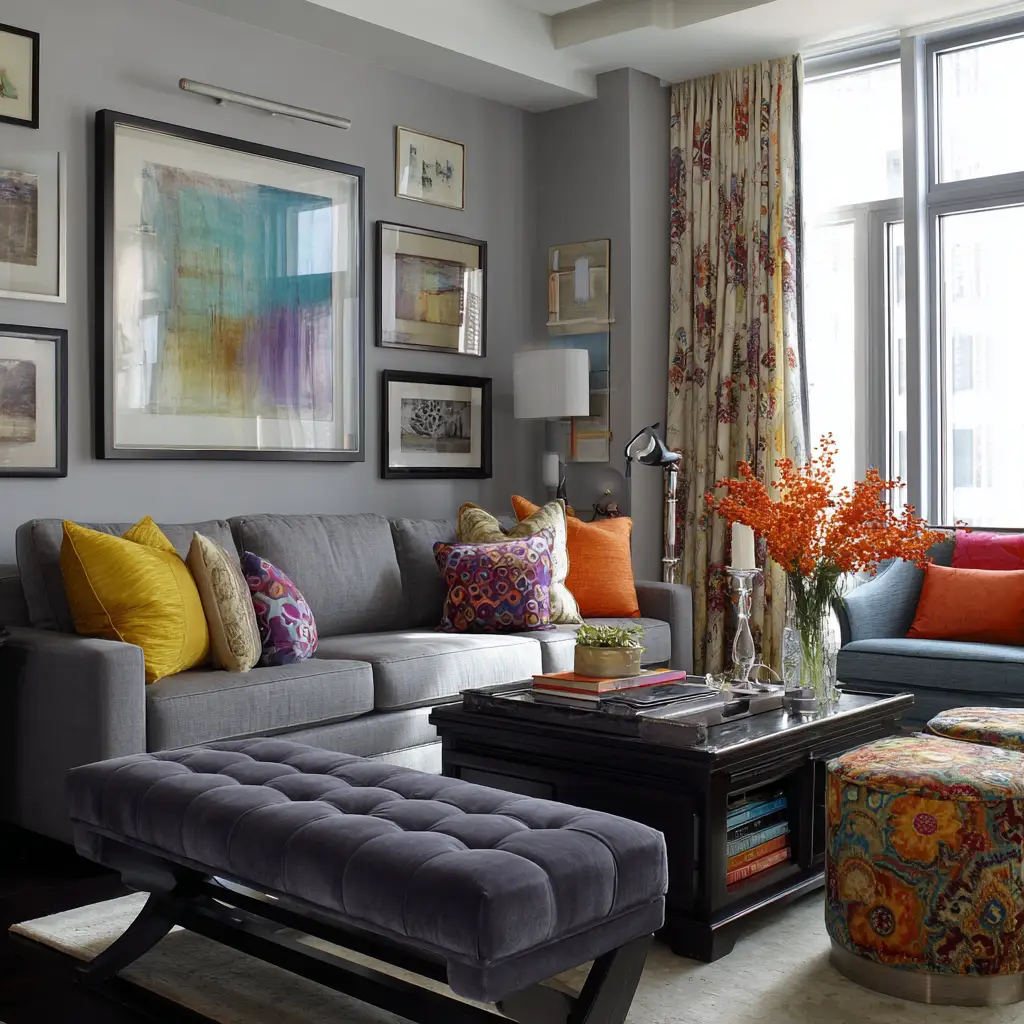  Grey and Multicolor Accents
