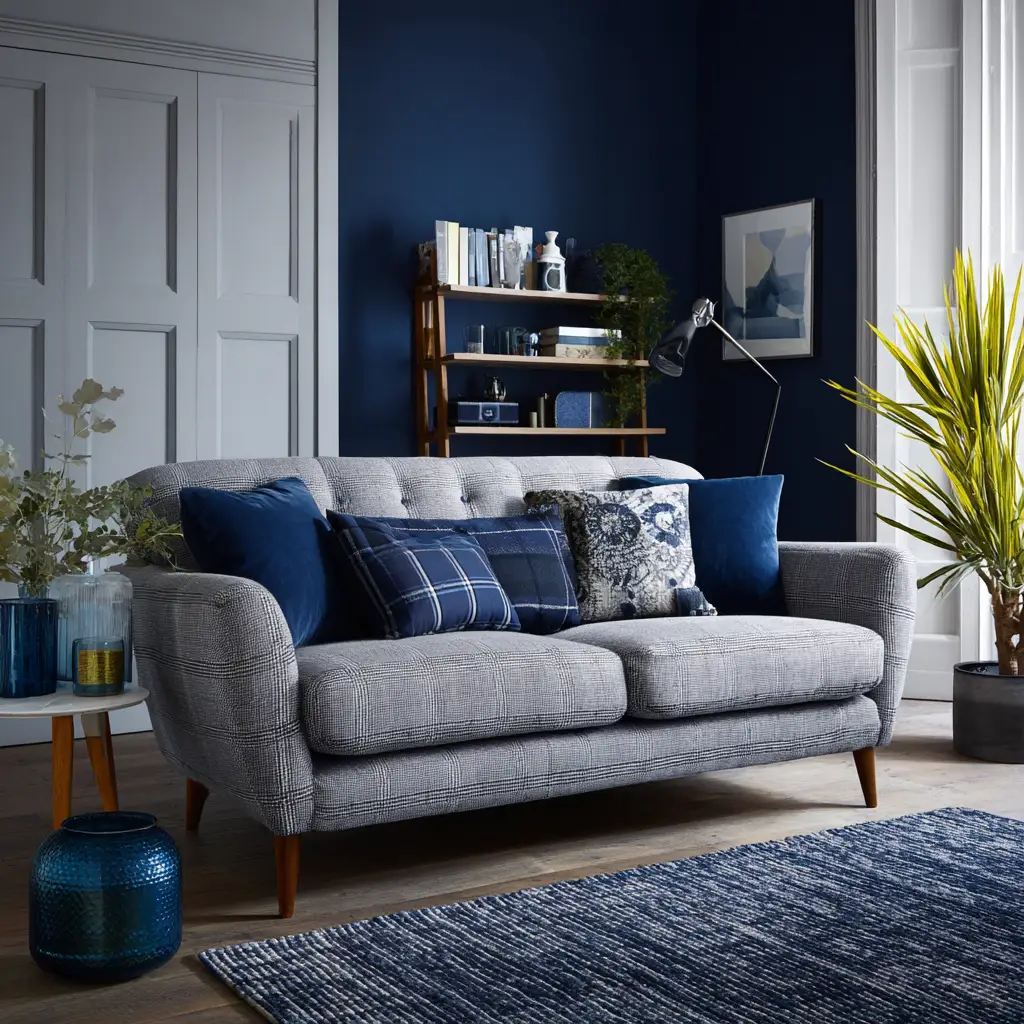 Grey and Navy Blue Contrast