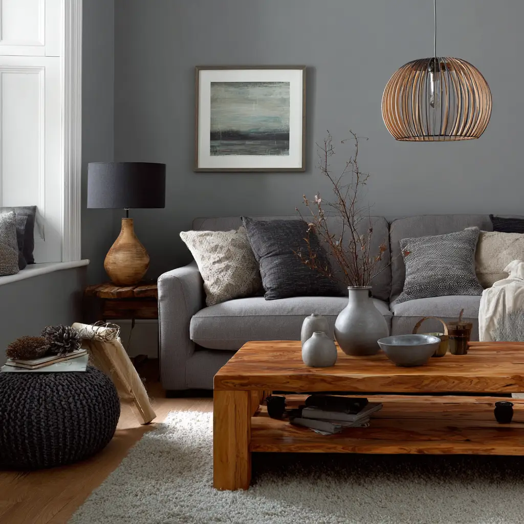 Grey and Wood Tones